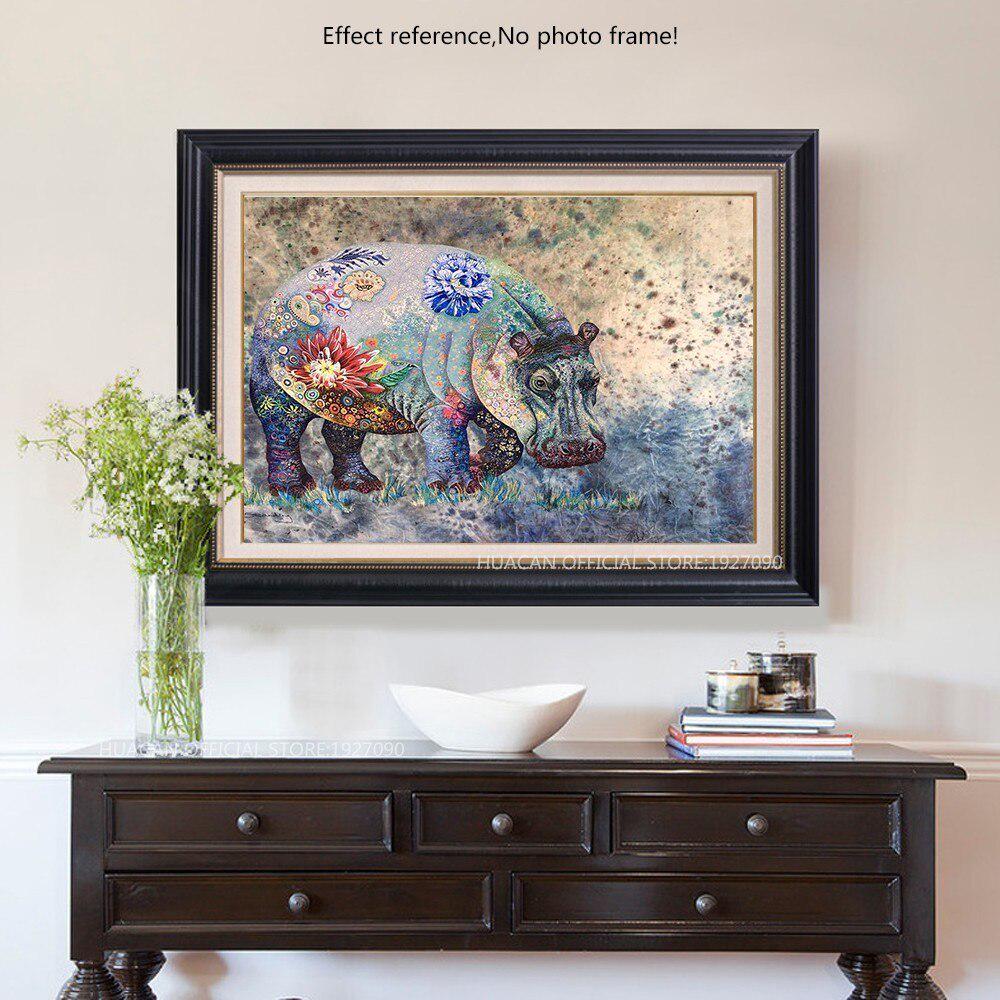 Diamantová malba drahokamu Zvířecí Hroch Mozaika Diamantové vyšívání Křížkovým stehem