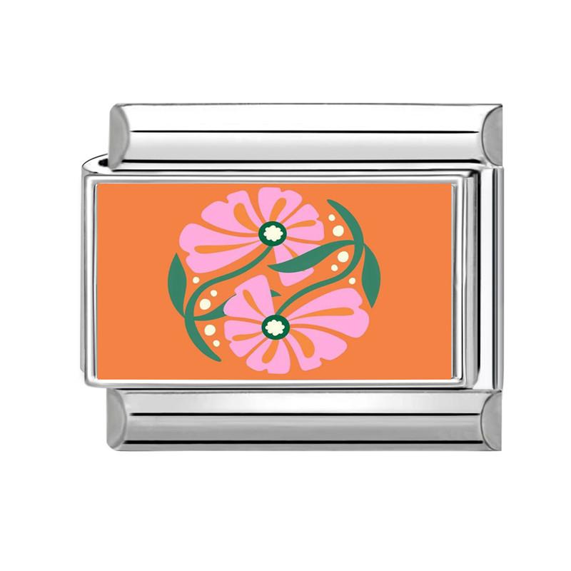 Trendy Colorful Flowers Butterfly Eye Orange Sun Italian Charm Bracelet Link Fit 9MM Stainless Steel DIY Making Beads Jewelry