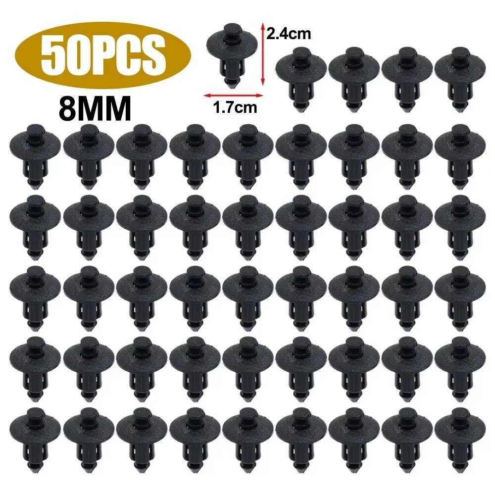 Car Hole Plastic Rivets Fastener Push Clip Black Auto Vehicle Door Trim Panel Retainer Fastener Clip Car Accessory 6mm/7mm/8mm