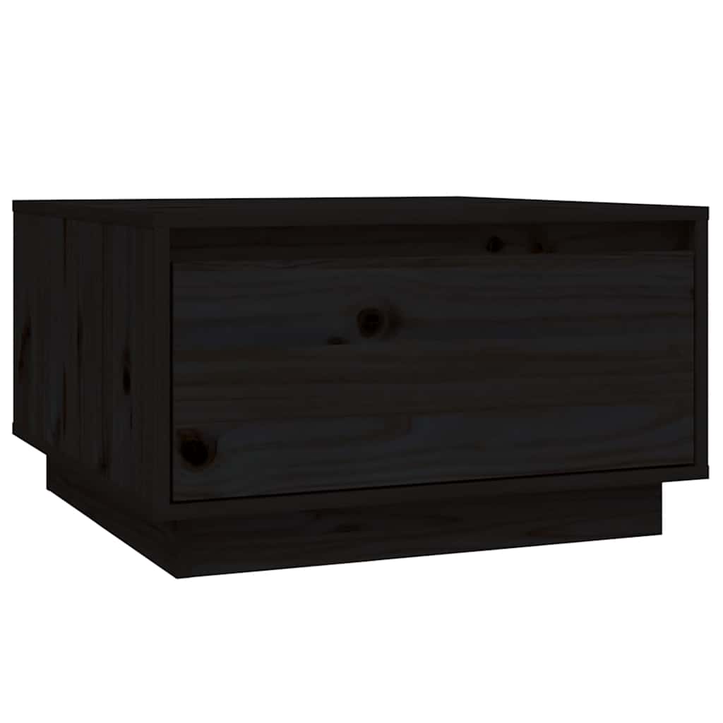 Vidaxl Stolik Kawowy, Czarny, 55X56X32 Cm, Lite Drewno Sosnowe