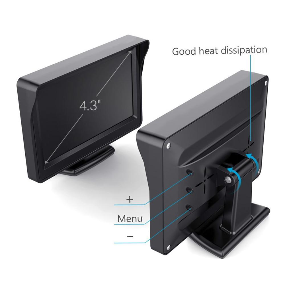 4.3 Inch HD Digital Car Reverse Monitor with Dual AV Inputs for Enhanced Safety and Clear Rear View Camera Display