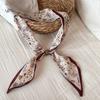 Cashew Nut Flower Silk Scarf Necklace for Women - Vintage Long-style Silk Headscarf with A Bow - Necktie - High-end Style