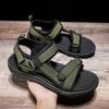 Sandalias para hombre resistentes al desgaste, antideslizantes, modernas, transpirables, modernas, combinables, cómodas, para exteriores, zapatos de plataforma para verano