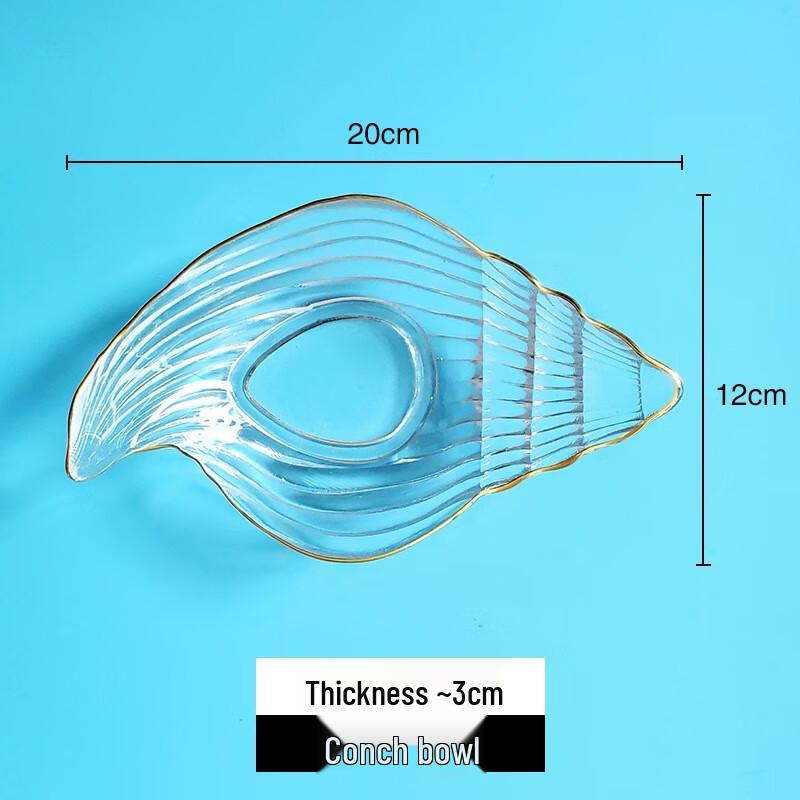 ZISIZ Gold-Rimmed Starfish & Seashell Glass Bowl