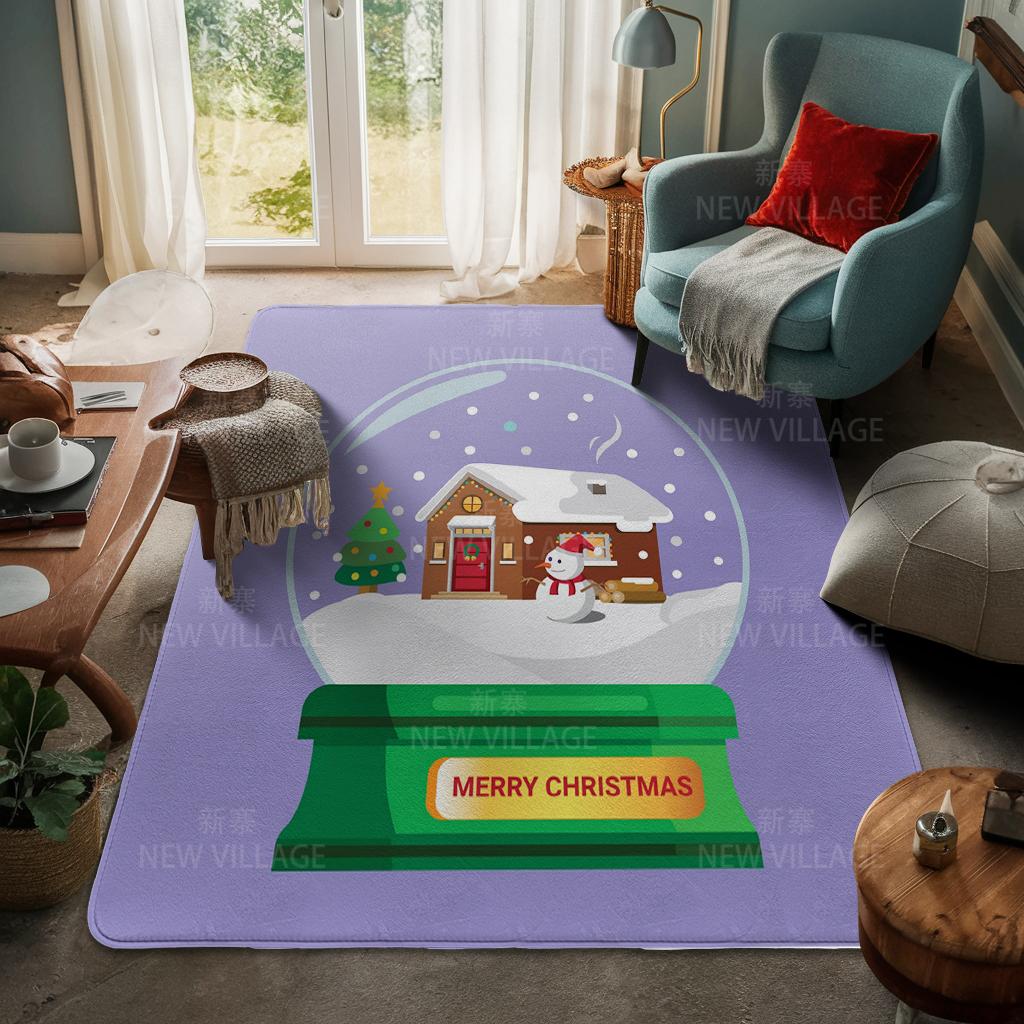 House Entrance Carpet Home Door Mat Living Room Bath Foot Bathroom Non-slip Water Absorption Rugs Bath Merry Christmas Winter