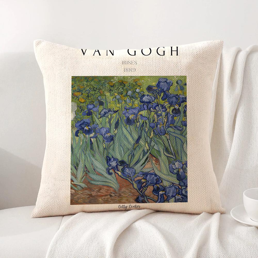 

van GGogh art Cushion Cover Natural Linen Organic Fabric DoubleSided Printing Sofa Home Decor Breathable Bed Pillow 30x30cm