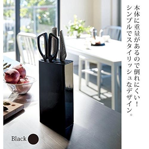 Yamazaki Jitsugyo Kitchen Knife & Scissors Stand Black Approx. W11 x D7 x H22.3cm Tower Knife Holder Knife Stand 3513