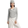 Semir Women's Slim Fit Faux Two-Piece Short Long Sleeve T-Shirt