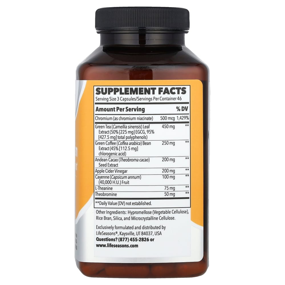 LifeSeasons Metabolism Weight Management Veggie Capsules, 140 Counts