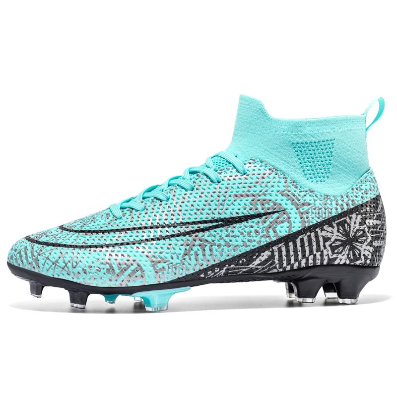 High Top Men Soccer Shoes FG/TF Anti-Skid Male Football Boots Kids Grass Training Ankle Cleats Soccer Sneakers