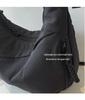 Spring Nylon Pleated Crossbody Shoulder Bag: Women's Lightweight Casual Dumpling Bag in Matching Colors