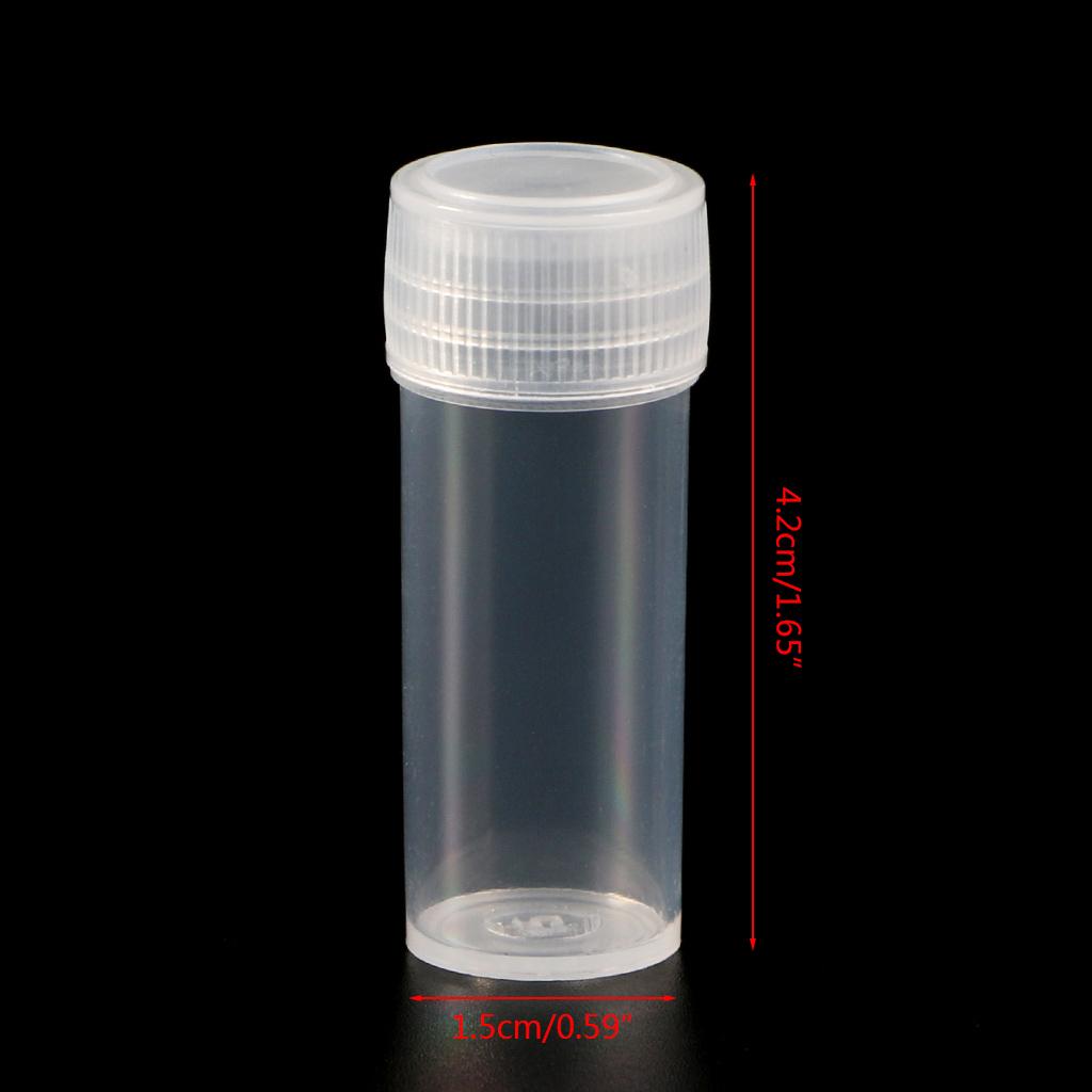 20 Pcs Practical Empty Plastic Bottles with Lids 5ml Small Vials Sample Container for Office School Chemistry Supplies