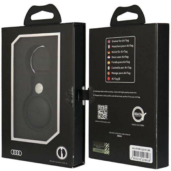 Audi Synthetic Leather Airtag Case - Black