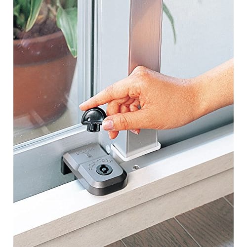 Nomura Tech Wind Lock Jumbo Auxiliary Lock for Sash and Sliding Doors, Silver, N-1046