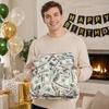 Creative U.S. Money Blanket, Single-Sided Thickened Polyester Throw Blanket, Soft Warm Nap Blanket for Sofa Bed Couch