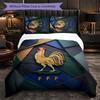 France Football Pattern 3 Pieces Bedding Set Soft Microfiber Duvet Cover with Pillow Cases for Bedroom