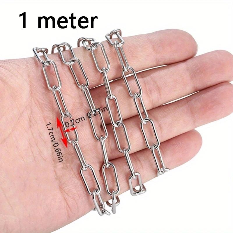 1Meter Stainless Steel Gold Plated Link Chain for Needlework DIY Men Necklace Bracelet Jewelry Making Materials Supplies No Fade