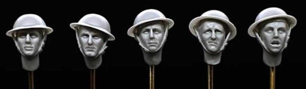 ARPA Productions WW2 British Commonwealth Mark II Helmeted Head Set of 5 Resin Kits ARPAH35016 1/35 (Human)