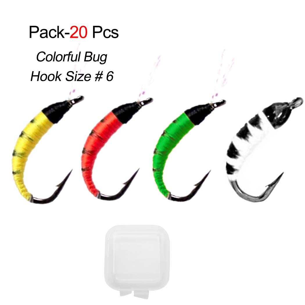 

5/10/20/25 шт., реалистичная искусственная приманка для ловли нахлыстом форели, окуня, синежаберного сига, красочные приманки для ловли насекомых, приманка 20Pcs разноцветный