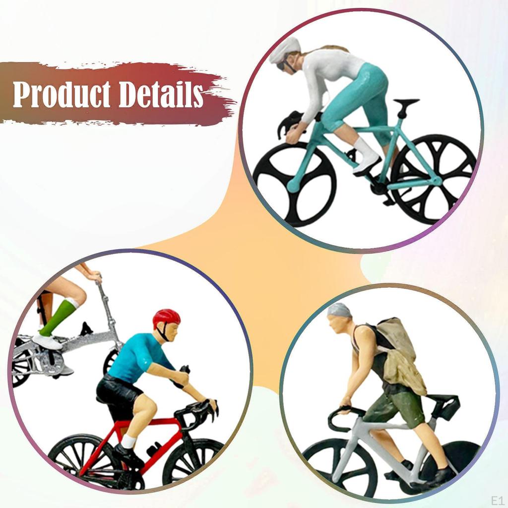4 Pieces 1:87 Model Mini Figure Dioramas Miniature Character Tiny People for Fairy Garden