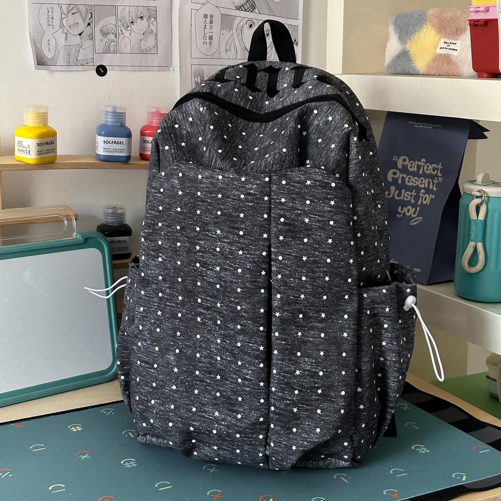 Schoolbag Polka Dot Japanese Ins Versatile Travel Backpack Small Female Student Lightweight High Value Research Backpack Small School Bag
