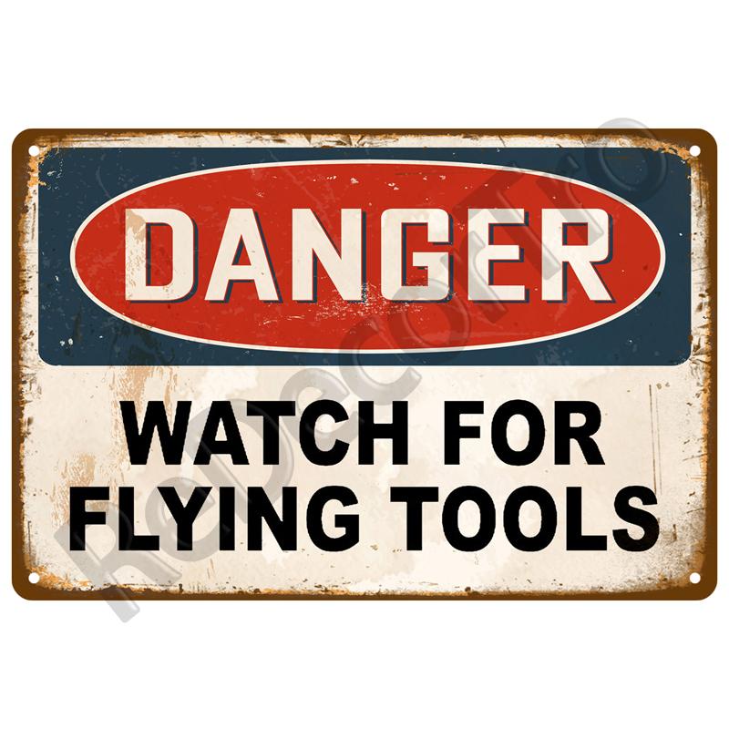 Caution Warning Metal Sign For Safety Signs Danger Beware Tin Sign Plate Home Wall Decor Vintage Plaque Home Art Painting Poster