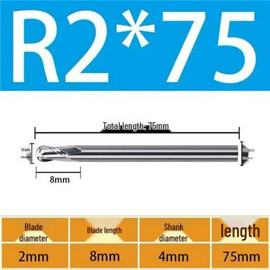 65° Metal Ceramic Flat-Bottom End Mill/Ball Nose End Mill/High-Gloss Mirror Face Mill