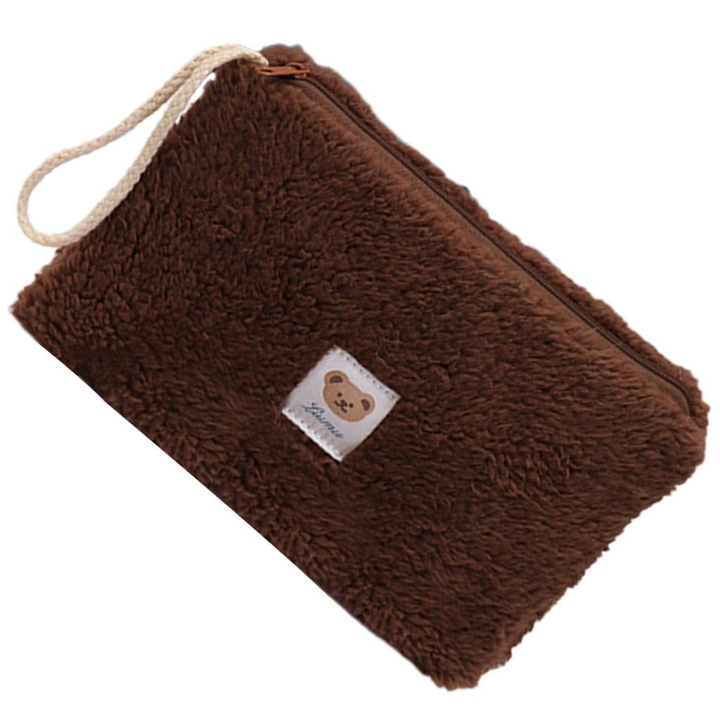 Compact Cosmetic Case Versatile Organizer Portable Makeup Bag Large Capacity Cute Plush Travel Lipstick Organizer Pouch