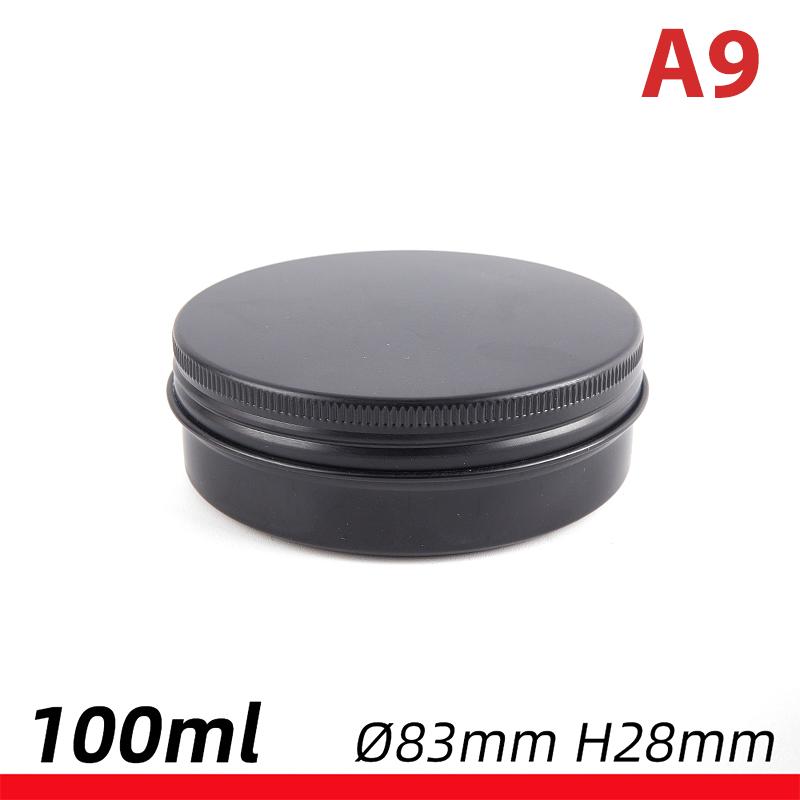 15-250ml Black Aluminum Cans Round Tin Box with Lid Metal Pill Cans Cream Ointment Jars Storage Container for Balm Wax Cosmetics
