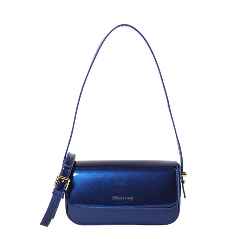 Glossy Patent Leather Fashion Underarm Bag Simple Light Luxury Texture Crossbody Bag Women's  New Commuter Small Square Bag