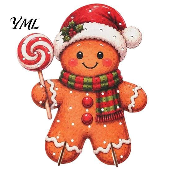 Candy Display Stand for Dessert Table Christmas Wooden Lollipop Stand, Creative Holder Gingerbread Man Decor Buffet Table, Decorative Holiday