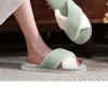 Autumn Winter Plush Cotton Cross-Open Warm Furry Slippers for Couples