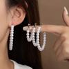 Premium Pearl Earrings Show Face, Thin And Light Luxury Versatile Earrings, Women'S Exaggerated Nightclub Earrings, Large Ring Ear Jewelry