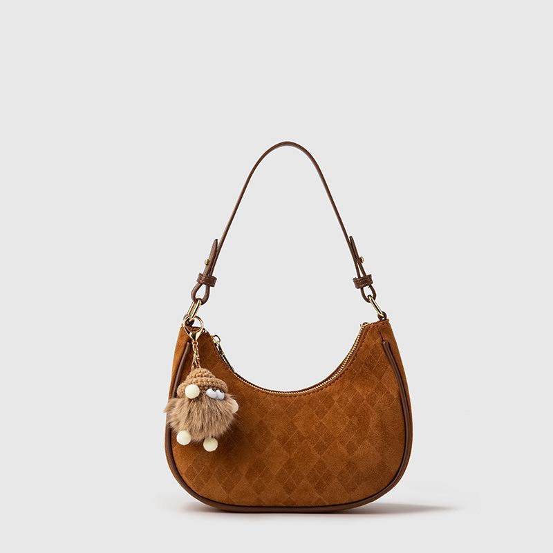 

One-shoulder Underarm Bag Niche Frosted Texture Crossbody Crescent Bag Women s Small Bag No doll