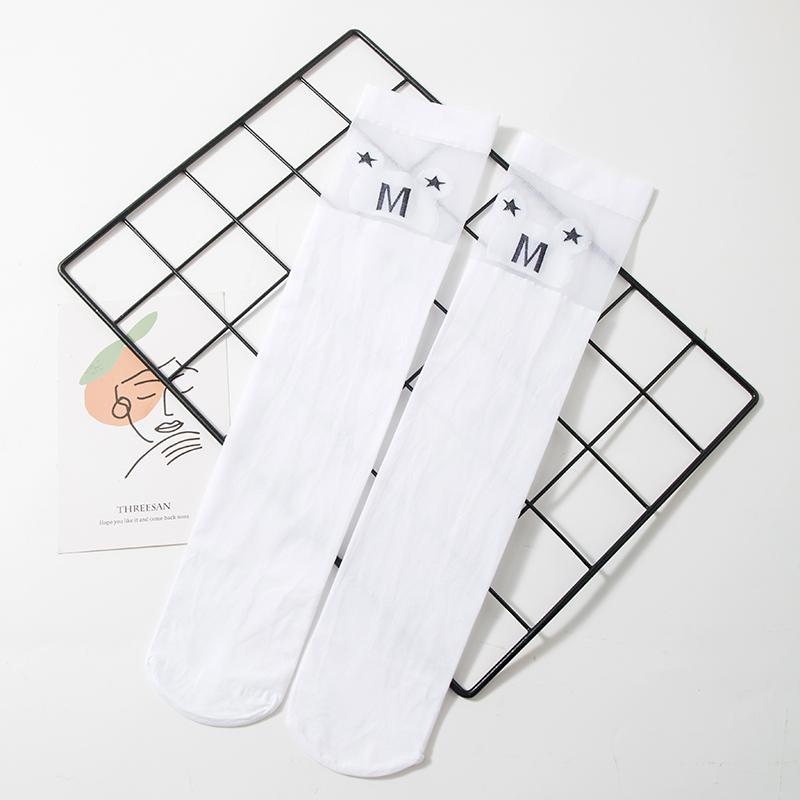 White school girls over the knee high long socks cartoon cat/star/heart/stripe design baby kids child student princess stockings