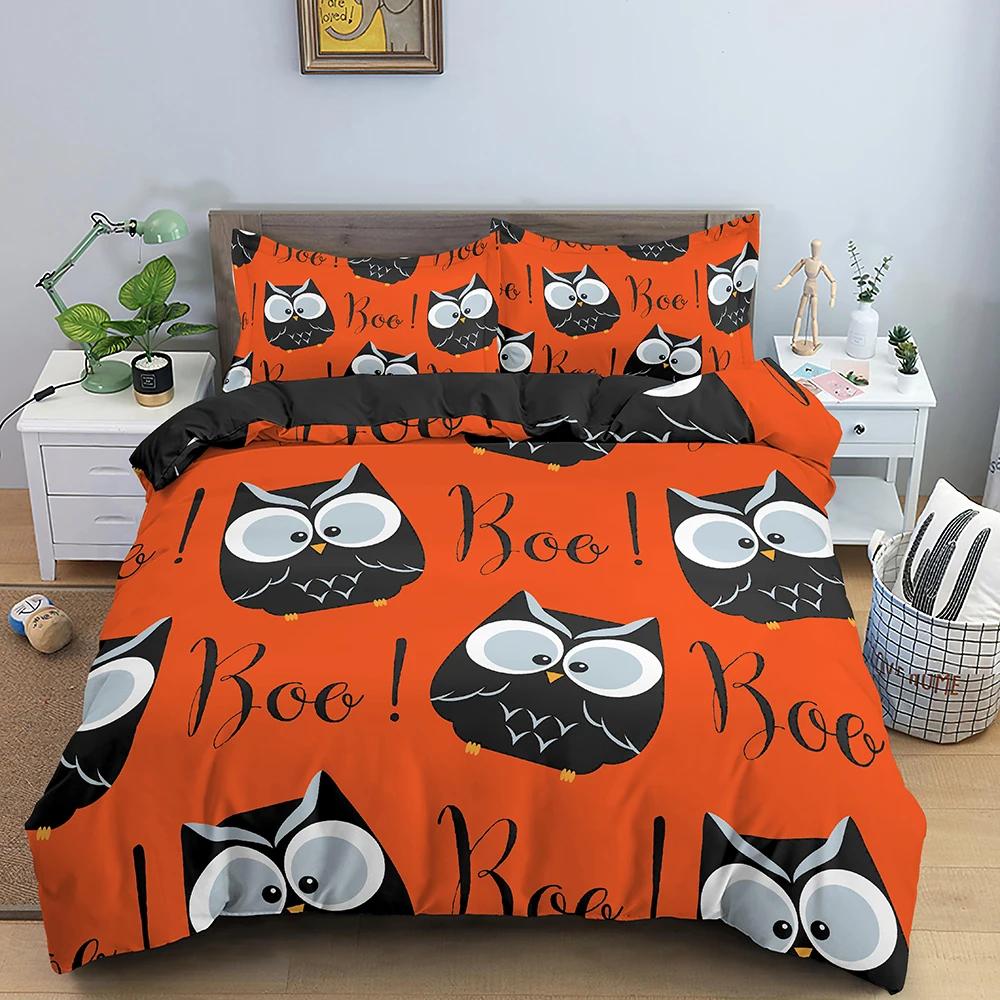 Halloween Decorations Duvet Cover Twin Cartoon Pumpkin Comforter Cover Lantern Ghost Quilt Cover Kids Boys Girls Holiday Gifts
