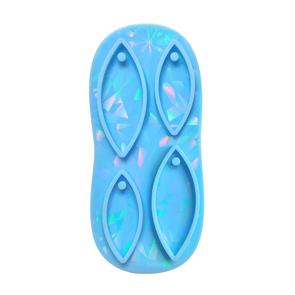 Holographic Keychain Silicone Mold Pendant Charms Mold Leaf Epoxy Resin Casting Mold for DIY Crafts Jewelry Making
