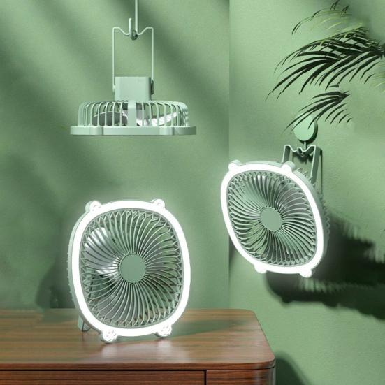 Desk Fan with 3 Adjustable Wind Speeds And Light Design USB Charging Hanging