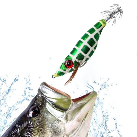 Shrimp Fake Bait Fishing Lure with Sharp Hook Realistic Looking 3D Eyes Bright Colors Luminous Hard Lure Artificial Bait