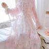 Sweet Chiffon Floral Dress Women's Summer New French Pink Suspender Dress Gentle Slim Slim Dress