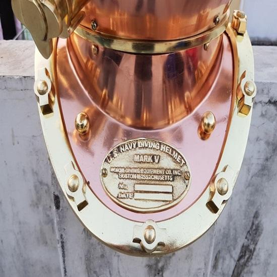 Boston Scuba Diving Helmet  US Navy Mark V Deep Sea Diving Divers Helmet  Copper Brass Diving Helmet