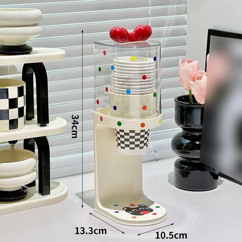 

Paper Cup Storage Holder Water Cup Dispenser Disposable Cup Holder Rack Flat Bottom Cups Pull Type Paper Water Cup Dispenser