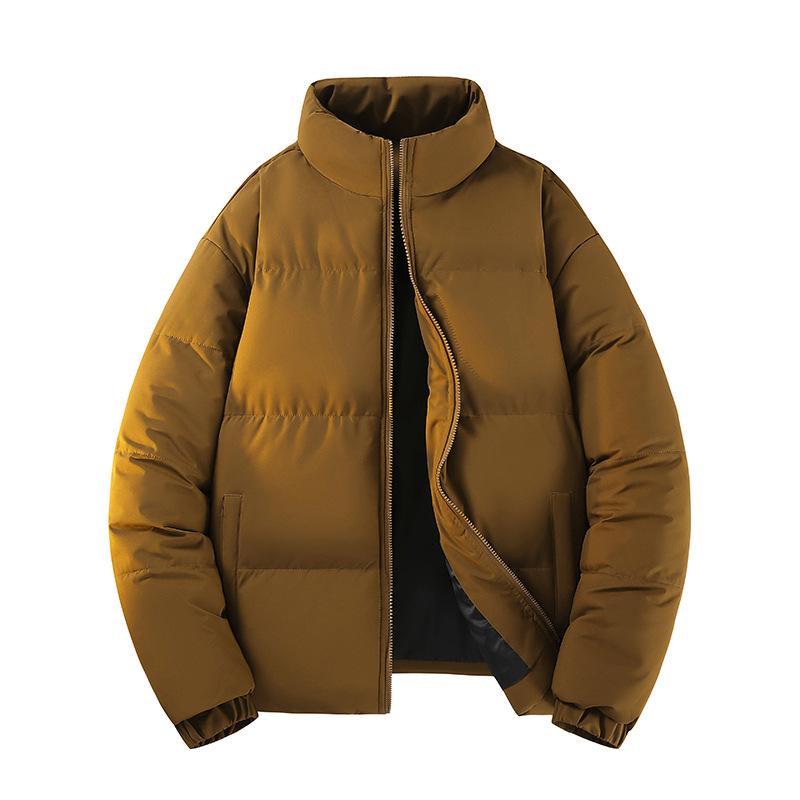 Winter New Men's Solid Color Cotton Coat Couple's Same Style Thickened Casual Bread Coat