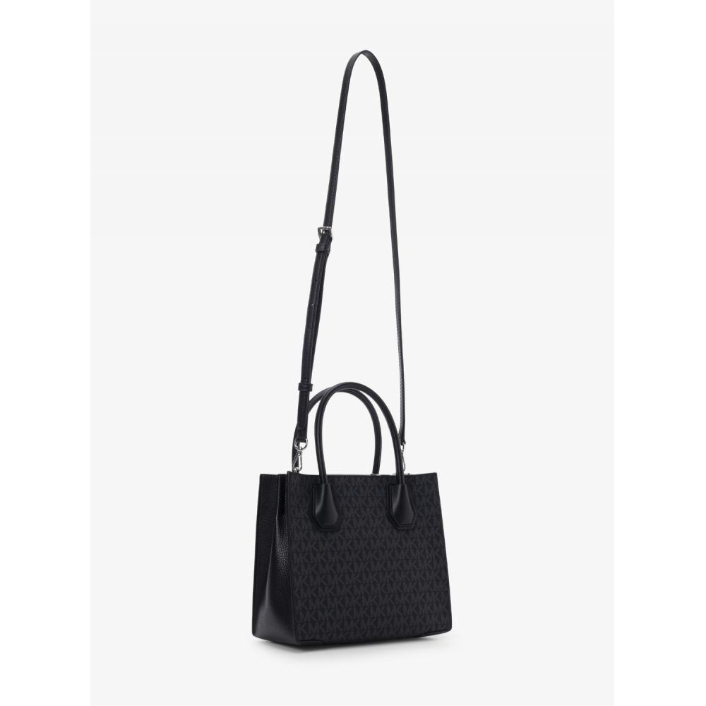 Michael Kors Mercer Shopper Tote Crossbody Medium   Mk Signature 35t1sm9m2b1 Black