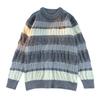 Retro Gestreifter Fauler Stil Rundhals Farbkontrast Verdrehter Strickpullover Herren Trendig Locker Paare Vielseitig Freizeit Strickpullover