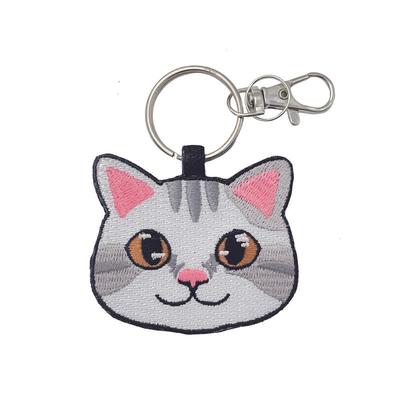 [HINIHAO HI,] 1 peça Chaveiro Fofo de Gato Branco Bordado em Ambos os Lados