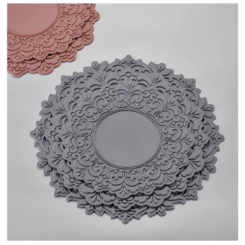 Nordic Silicone Embossed Lace Heat-Resistant Mat - Placemat, Teacup, Bowl, Pot, and Dinner Plate Accessory