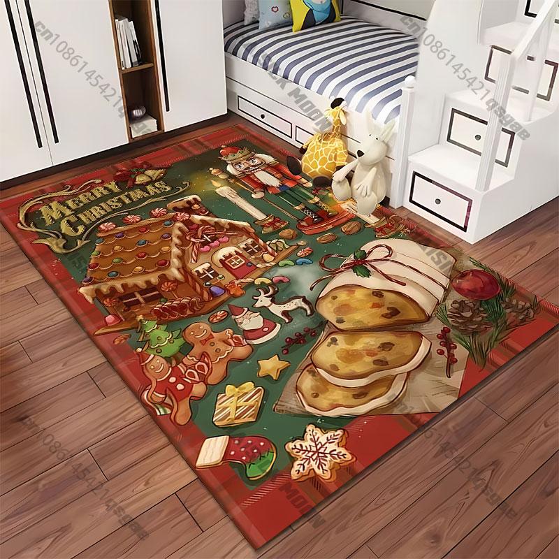 Festive Christmas treats decorations carpet Yoga living room room decor children's crawling mat doormat area rug