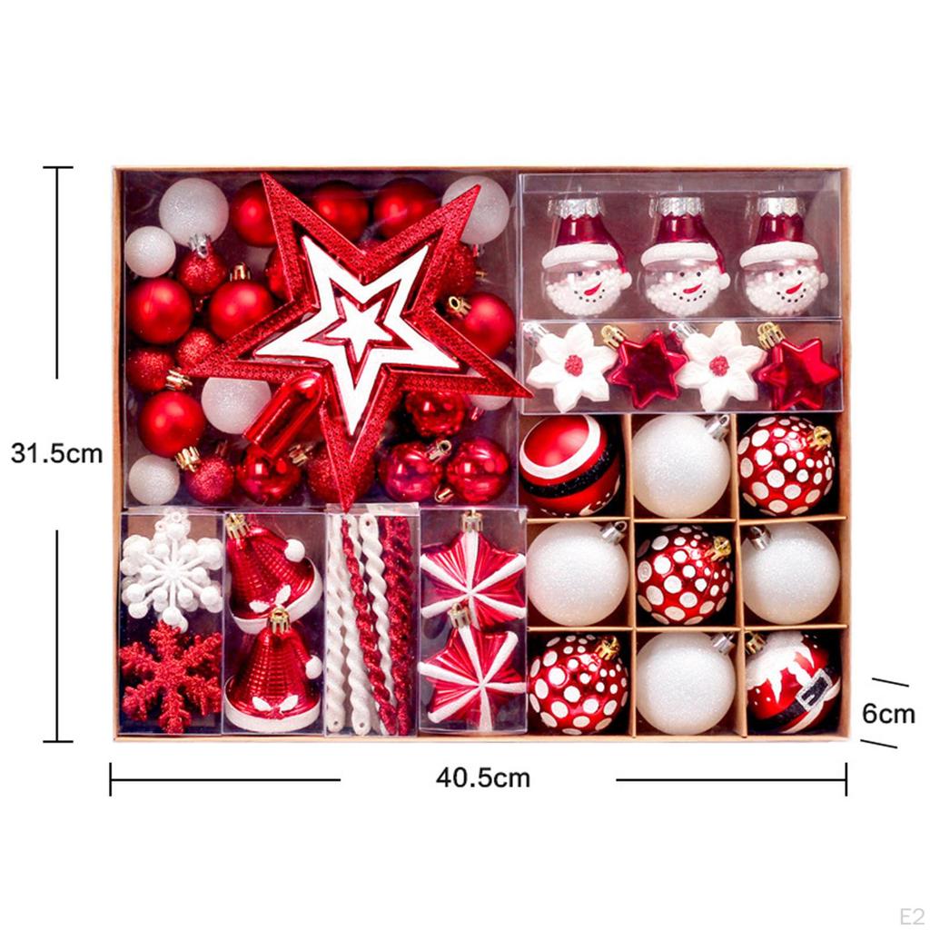 80 Pieces Christmas Balls Ornaments Hanging Decorations Pendants Baubles for