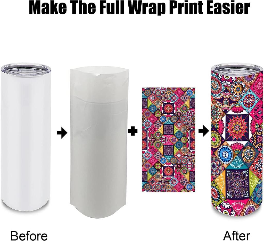 Sublimation Tumblers Blanks Skinny Tumbler 8 Pack White 20 OZ Straight Stainless Steel Double Wall Insulated Cups with Metal